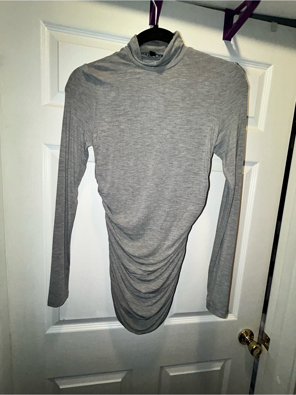 GREY LAB Light Heather Gray Turtleneck Top